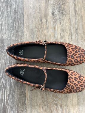 wild fable Leopard Print Mary Jane Flats - Brown & Black
